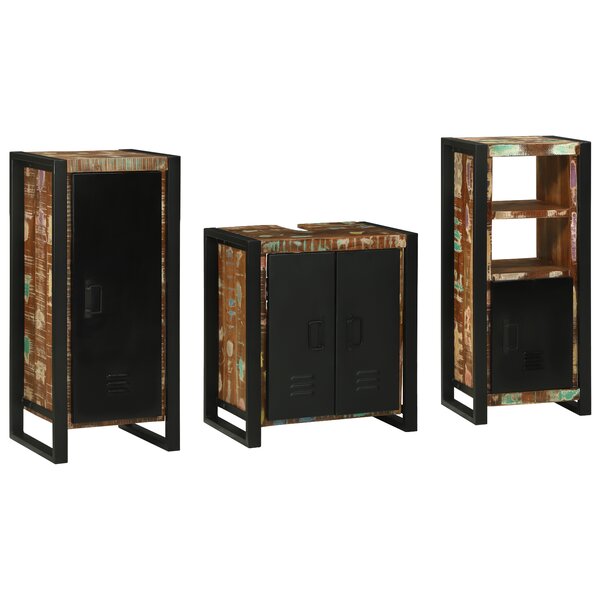 vidaXL Ensemble de mobilier de salle de bain avec étagère 3 Pièces
