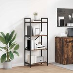 vidaXL Étagère Chêne fumé 56 x 34 x 133 5 cm Bois d'ingénierie