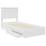 vidaXL Lit de Rangement Blanc 90 x 200 cm Bois d'ingénierie