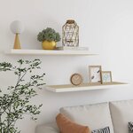 vidaXL Étagères flottantes 2 Pièces Chêne et blanc 90x23 5x3 8 cm MDF