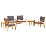 vidaXL Ensemble de canapé de jardin 6 Pièces Marron 45 x 45 x 38cm