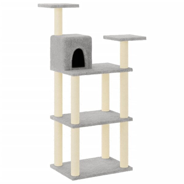 vidaXL Arbre à chat avec griffoirs en sisal gris clair 118 5 cm