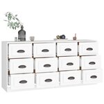 vidaXL Buffets 2 Pièces blanc bois d'ingénierie
