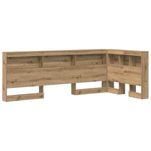 vidaXL Tête de lit de rangement avec étagère Chêne artisanal 90 cm