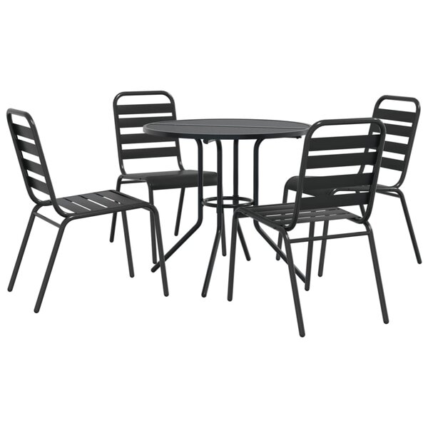 vidaXL Ensemble de chaises de jardin empilables 5 Pièces anthracite