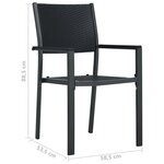 vidaXL Chaises de jardin 2 Pièces Noir Plastique Aspect de rotin