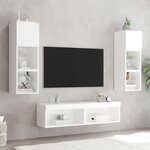 vidaXL Meubles TV avec lumières LED 2 Pièces blanc 60x30x30 cm