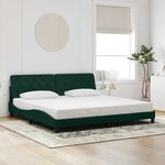 vidaXL Cadre de lit avec LED sans matelas vert foncé 200x200 cm velours