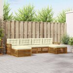vidaXL Ensembles de canapés avec coussin 6 Pièces Naturel et Crème