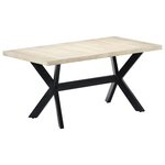 vidaXL Table à dîner Blanc 160x80x75 cm Bois de manguier massif