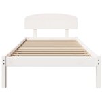 vidaXL Cadre de Lit avec Tête de Lit Blanc 90x190 cm Bois Massif en Pin