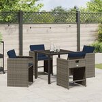 vidaXL Ensemble de salle à manger pour jardin 5 Pièces Gris Poly rotin