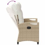 vidaXL Banc de jardin avec oreiller Beige et crème 105 x 60 x 112 cm