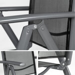 Tectake lot de 6 chaises de jardin pliantes en aluminium - noir/anthracite