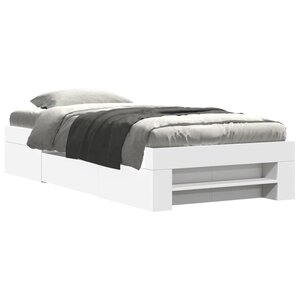 vidaXL Cadre de lit sans matelas blanc 90x190 cm bois d'ingénierie
