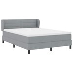 vidaXL Lit à ressorts avec matelas Gris clair 140 x 190 cm tissu