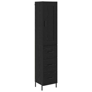 vidaXL Haut Armoire Chêne noir 34 5 x 34 x 180 cm Bois d'ingénierie