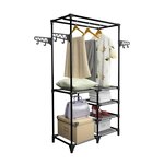 vidaXL Porte-vêtements Acier et tissu non-tissé 87x44x158 cm Noir