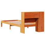 vidaXL Lit bibliothèque sans matelas cire marron 90x200 cm pin massif