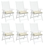 vidaXL Coussins de chaise lot de 6 blanc crème 50x50x7 cm tissu oxford