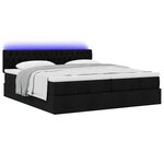 VidaXL Cadre de lit ottoman avec matelas noir 180x200cm tissu