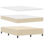 vidaXL Lit à ressorts avec matelas avec LED Crème 140 x 190 cm tissu