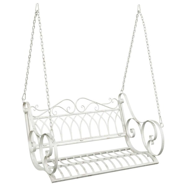 vidaXL Banc Balançoire Acier 109 x 75 x 59 cm Blanc antique