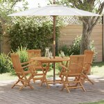 vidaXL Ensemble de salle à manger pour jardin 5 Pièces Marron Teck massif