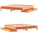 vidaXL Cadre de lit sans matelas cire marron 200x200cm bois pin massif