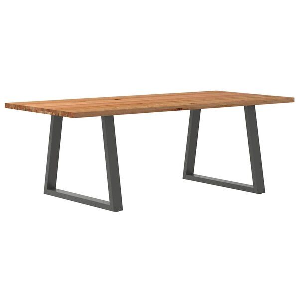 vidaXL Table à manger marron clair bois de chêne massif rectangulaire