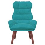 vidaXL Fauteuil relaxant Turquoise 69 x 74 x 93 cm Velours