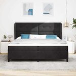 vidaXL Lit à ressorts noir 200 x 200 cm en velours