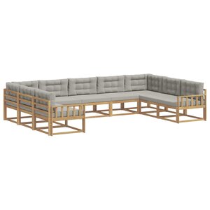vidaXL Ensemble de canapés d'extérieur 9 Pièces Blanc et gris clair