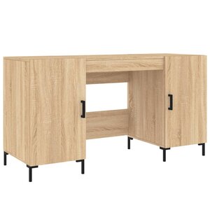 Bureau table poste de travail meuble d'ordinateur informatique étude chêne sonoma 140 x 50 x 75 cm bois d'ingénierie brun 02_0023643