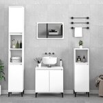 vidaXL Ensemble de meubles salle de bain 3 Pièces blanc bois d'ingénierie