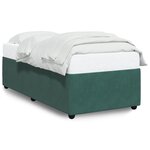 vidaXL Cadre de lit Vert foncé 100x200 cm Velours