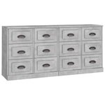 vidaXL Buffets 2 Pièces gris béton bois d'ingénierie