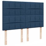 VidaXL Cadre de lit ottoman avec matelas bleu 140x200 cm tissu