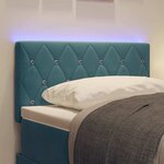 vidaXL Tête de Lit LED Argyle Bleu foncé 80 cm Velours