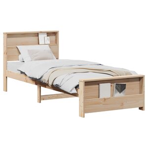 vidaXL Cadre de lit Marron 75 x 190 cm Bois d'ingénierie