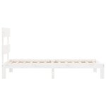 vidaXL Cadre de lit avec tête de lit blanc 90x200 cm bois massif
