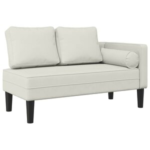 vidaXL Chaise longue avec coussins crème velours
