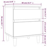 vidaXL Table de chevet Chêne fumé 40x35x50 cm