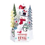 Carte de voeux noël pop up 3d - bonhomme de neige - draeger paris