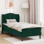 vidaXL Cadre de lit avec tête de lit Vert foncé 100 x 200 cm Velours