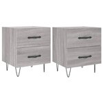 vidaXL Tables de chevet 2 Pièces sonoma gris 40x35x47 5 cm