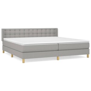 vidaXL Sommier à lattes de lit avec matelas Gris clair 180x200cm Tissu