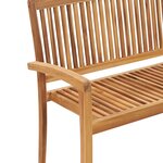 vidaXL Banc de jardin empilable et coussin 128 5cm Bois de teck massif