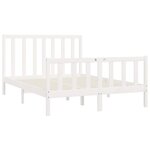 vidaXL Cadre de lit Blanc Bois massif 140x200 cm