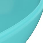 vidaXL Lavabo ovale de luxe Vert clair mat 40x33 cm Céramique